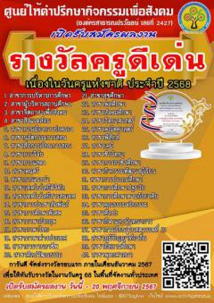 ประกวดรางวัลครูดีเด่น เนื่องในวันครูแห่งชาติ ประจำปี 2568