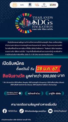 ประกวดวีดิทัศน์สั้น (Short Video) ผ่านแพลตฟอร์ม TikTok "ก้าวพอดี : Thailand’s SDGs Hackathon" ระดมความคิด พิชิตความยั่งยืน
